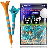 SAPLIZE Golf Tees Plastik 50 Stück (70mm & 83mm), Ultra haltbare und stabile Golf Tees, Reduziert Reibung und seitliche Golf Tees Kunststoff, Gemischt