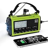 Kurbelradio DAB Radio, Baustellenradio mit Akku 5000mAh Wiederaufladbare, UKW/DAB Plus Radio, Akku Radio Notfall Ausrüstung mit LED Taschenlampe & Leseleuchte,SOS-Alarm für Camping, Blackout