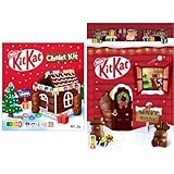 Bundle aus NESTLÈ KITKAT Chalet Kit Weihnachtsschokolade, Weihnachtshäuschen zum selber Basteln (1 x 461g) und NESTLÉ KITKAT Adventskalender mit 24 Schokoladenfiguren (1 x 208g)