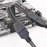 hanwen Interner USB 3.0-Hub-Splitter, Computer-Verlängerungskabel 1 auf 2 Motherboard-Splitter, Home-Audio-Produkte für Desktop-Computer, Laptops, Scanner, Drucker, Kameras