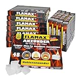 FLAMAX 576x / 1152x Anzündwürfel Kaminanzünder Kohleanzünder Anzünder Würfel Grillanzünder Ofenanzünder für Kamin, Ofen Kohlenanzünder Anzündwolle Anmachwürfel, Anzahl :12 Pakete = 576 Würfel