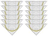 My-goodbuy24 Geometriedreieck - 12 Stück - Flexibles Material - bruchsicher - transparent - Geodreieck für Schule und Büro - Lineal