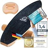 Balance-Board Surfbrett Surf Balance Wackelbrett für Physiotherapie Surf-Training; Trainiert Gleichgewicht & Koordination mit gratis E-BOOK (Dark Ocean)