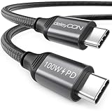 deleyCON 0,30m USB C Kabel PD3.0 (100W Schnellladekabel) Kurzes Ladekabel USB-C auf USB-C für iPhone 16 15 Pro Max Samsung Galaxy S25 S24 S23 S22 Pixel iPad Pro MacBook Air Tablets Switch PS5