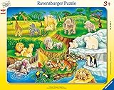 Ravensburger Kinderpuzzle - 06052 Zoobesuch - Rahmenpuzzle für Kinder ab 3 Jahren, mit 14 Teilen, Yellow