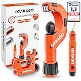 Gakago Rohrschneider Set 3-70mm mit Entgrater - Vielseitiger Rohrabschneider für alle gängigen Metalle wie Edelstahl, Kupfer, Aluminium, Stahl oder Kunststoff (bspw. PVC & PE) auch als Verbundrohr