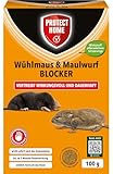 PROTECT HOME Wühlmaus & Maulwurf Blocker, vertreibt Wühlmause und Maulwürfe mit sofortiger Wirkung rund um das Haus mit bis zu 2 Monate Dauerwirkung, 100 g