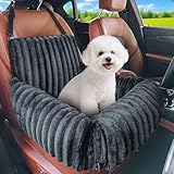 MIXJOY Hunde Autositz für kleine bis mittlere Hunde, Waschbarer Ansteckbare Leine verdickter Memory-Schaum-Füllung, Hundebett Auto für Rückbank Vordersitz, Grau