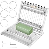 VEVOR Multifunktionsseifenschneider 1-15 Stäbe Einstellbarer Drahtseifenschneider, 2/2,5/3 cm Schnittbreite Laib Formschneider aus Rostfreier Stahl, für handgemachte Seifenherstellung & Kerzen