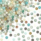 TOAOB 100 Stück 6mm Natürliche Steinperlen Amazonit Edelstein Perlen Runde Lose Perlen mit Loch zum Schmuck Basteln Auffädeln DIY Armband Halsketten Schmuckherstellung