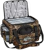 normani XXL Angeltasche mit 5 Köderboxen wasserdichte Angelbox Allzwecktasche Karpfentasche Tackle Bag Angel-Zubehörtasche - inkl. 5 Tackle Boxen und Sonnebrillen Hardcase Farbe Camouflage