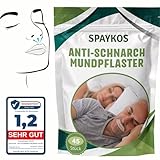 SPAYKOS® Anti-schnarch Mundpflaster (45 Stück), die einfachste Lösung gegen Schnarchen und Zähneknirschen auch für Bartträger, Schnarchstopper für erholsamen Schlaf, Mouth Tape for sleeping