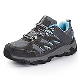 SHULOOK Wanderschuhe Damen Wasserdicht Leicht Trekkingschuhe Damen Atmungsaktiv Outdoor Schuhe Damen rutschfeste Bergschuhe Camping Walking Hiking Sneaker(Grau Blau, Numeric_40)