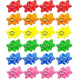 24 Stück Stern Lächeln Gesicht Stressbälle,Stressbälle Spiel, 5cm Stern Schaum Smile Ball,Anti Stress Sensorik Spielzeug für Kinder und Erwachsene für Schule Belohnung Student Party Tasche Füllstoffe