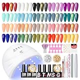 COSCELIA Gel Nagellack Set, 20 Farben Gelnägel Starterset mit U V/LED Lampe, Gel Nagellack Set mit Maniküre Tools komplette Nagelset Gelnägel Kit für Anfänger