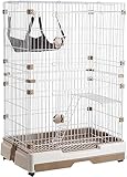 Laufstall für Kleintiere, Frettchenkäfig, Metalldraht-Zwinger, Käfig, Kleintierkäfig, für Häschen und Chinchillas, ideal für 1–4 Katzen, 73 x 53 x 110 cm (Farbe: C1) Wisdom