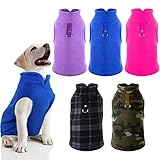 Hamify 5 Stück Haustier Winter Kleidung Hund Polar Fleece Weste mit Leine Ring Warm Pullover Pullover Pullover für Hunde Katzen Kaltes Wetter Zubehör (groß)