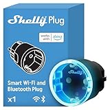 Shelly AZ Plug Schwarz - WLAN Smarte-Steckdose, Leistungsmessung, 12A, 2500W, Frustration-Free Setup, Zeitschaltuhr, Alexa-Zertifizierter Stecker, Smart Home, Kein Hub Erforderlich, Heizung & Kühlung