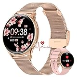 AIMIUVEI Smartwatch Damen mit EKG & HRV, 1,27'' Armbanduhr mit Telefonfunktion mit 150+ Sports, 24H Herzfrequenz Schlafmonitor SpO2, Menstruationszyklus BMI Fitness Tracker IP68 iOS Android Roségold