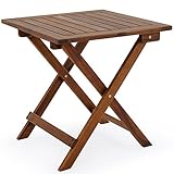 Casaria® Gartentisch Wetterfest klappbar Holz FSC®-Zertifiziert 40kg Belastbarkeit 46x46cm Garten Balkon Terrasse Balkontisch Holztisch Beistelltisch