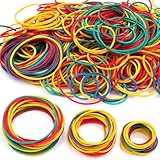 600 Stück Gummibänder Bunte Gummiringe 200g Gummis Natürliche Haushaltsgummis Gemischt Dickes Gummiband Sortierte Größen 25mm 38mm 50mm für Arbeit Büro Küchen Bankpapier Rechnungen