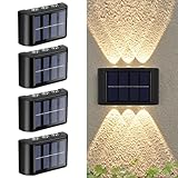 flintronic Solarlampen für Außen, Einstellbar Solarlampen, Up and Down Leuchten Solarleuchte, IP65 Solar wasserdichte Wandleuchte, Kabellose Wand Beleuchtung für Garage Garten Aussen
