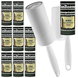 Fusselrolle Tierhaare 10 Rollen / 600 Blätter VonBueren | +2 Abroller + 2 Hüllen | Fusselrollen für Kleidung | Fusselbürste | Lint Roller | für Hunde und Katzen