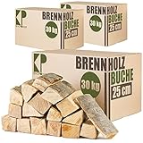 Reine Buche Brennholz 25cm und 33cm Kaminholz 90kg für Kaminofen Lagerfeuer Feuerschale Ofen Grill Buchenholz kammergetrocknet ofenfertig Holzscheite Kingpower, Länge:25 cm