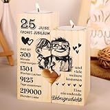 Silberhochzeit Geschenk, 25 Hochzeitstag Geschenk für Sie, Ihn, Freunde - Kerzenständer Geschenke zur Silberhochzeit, Silberhochzeit Geschenkideen, Silberhochzeit Deko, Geschenk Zum 25 Hochzeitstag