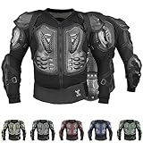 BULLDT Protektorenjacke Damen & Herren Titan für Motorrad Motocross ATV Skatebording Quad Scooter MTB Enduro Reiten Protektoren - Atmungaktiv 2in1 Jacke mit abnehmbar Rückenprotektor - Schwarz - 48