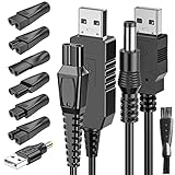 Ancable 5V Rasierer Ladegerät für Philips, 7 Stecker Multifunktions USB Adapter Set für alle Arten von elektrischen Haarschneidern, Rasierern, Pflegegeräten, Luftreinigern und anderen Ladekabeln