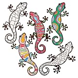 Baker Ross FN194 Gecko Eidechse Fensterdekorationen zum Ausmalen - 15er Pack, Glasmalerei Effekt Kinder Basteln