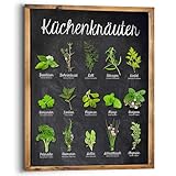 REINDERS Wandbild, Küchenkräuter, Küche, Bilder, Wanddeko, Room Decor, MDF, Grün, 50x40cm