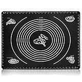 Belmalia XXL Teigmatte aus Silikon, Backmatte 50x40cm für Pizza, Teig, Fondant in Schwarz