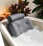 Everlasting Comfort Badewannenkissen – Luxus Badekissen mit Kopf-, Nacken- & Rückenstütze – Weiches, rutschfestes Kissen mit Saugnäpfen – Atmungsaktives & schnelltrocknendes Spa-Kissen für Badewanne