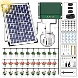 AnseTo Solar Bewässerungssystem für Garten Bewässerung, Automatische Bewässerungscomputer für die Tropfschlauch Bewässerung von Garten, Balkon, Greenhouse Pflanzen, Kübelpflanzen