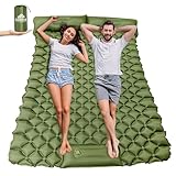 Isomatte für Camping, 10,2 cm dicke Camping-Matratze, Doppel-Isomatte für 2 Personen, aufblasbare Queen Camp Matratze mit Fußpumpe