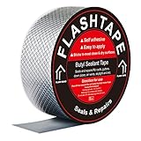 fowong Wasserdichtes Klebeband, 5cm(B) x5M(L) Butyl Klebeband Reparatur-klebeband Panzertape Alufolie Dickes Dichtband Alu Folie zum Abdichten und Befestigen im Loch Rohr Dach Wohnmobil