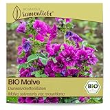 Samenliebe BIO Malve Samen alte Sorte Dunkelviolette Blüten 100 Samen samenfestes Blumen Saatgut für Garten Freiland und Balkon BIO Blumensamen