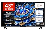 TCL 43T69C 43 Zoll QLED, Direct LED TV, 4K HDR TV, Smart Google TV (Dolby Vision & Atmos, Motion Clarity, Kompatibel mit Google Assistant & Alexa)