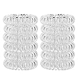 12 Stück Telefonkabel haargummi elastisch Haarband,Transparent Spirale Telefonkabel Anti Spliss Zopfgummi Fitness Haarband Spiral Haargummi für Damen und Mädchen