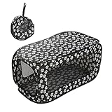Qukaim Faltbare Hundebox – Pop-Up Transportbox für Hunde & Katzen, Atmungsaktiver Reisekäfig (M, Schwarz), Leicht & Stabil mit Doppelreißverschluss, Indoor/Outdoor