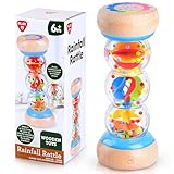 PLAY Regenmacher Baby, Holz Musikspielzeug Rassel Baby Holz Regen Stick Montessori Spielzeug für Babys, Baby Rassel Shaker Sensorische Geschenk Baby Spielzeug, 7 Zoll