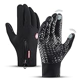 Fahrradhandschuhe Herren, Warme Touchscreen Handschuhe, Winterhandschuhe Herren Anti-Rutsch Winddicht,Fahrradhandschuhe Damen, Kaltes Wetter Sport Handschuhe Radfahren Laufen Wandern Skifahren