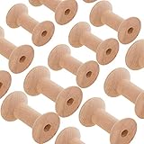 MZTD 20Stück Nähgarn Spulen Holz Leere Spule Gewinde Spulen Fadenspulen Holz Spule Holzspulen Spulenkopf Nähen Garnspulen Natürlichen Draht Weben Spulen Holz Farbe 47mm*31mm