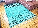 Beni ourain Teppich - Original marokkanischer Berber Teppich - ( 245x162) - Handgewebt 100% Wolle - Wohnzimmer Esszimmer Gästezimmer Kinderzimmer Schlafzimmer