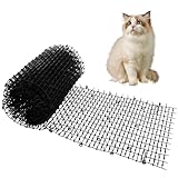 LDXDRU 30 x 400 cm schwarzer Kunststoff-Katzen-Spike, flacher Stechelstreifen, Grabstopper, Haustierabschreckungsnetz mit Spikes für Wildtiere, Outdoor, Garten, Pflanzen, Rasenschutz