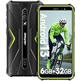 Ulefone Armor X12 Outdoor Handy 6GB + 32GB/256GB SD Android 13 Go, 4860mAh 13MP+8MP 5,45'' HD+ IP69K baustellenhandy Smartphone ohne vertrag Günstig 4G Dual SIM Face ID NFC GPS - Grün 2 Jahre Garantie