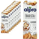 Alpro - 10er Pack Mandel Drink 'Almond for Professionals' Barista 1 Liter - Mandeldrink zum Aufschäumen für Kaffee, Shakes und Smoothies