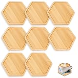 8 Stück Bambus Untersetzer,Mosaik Bastelset,Hexagonaler 12x10.5x1cm Tassenuntersetzer für Basteln & DIY,Wasserbecher,Kerzenuntersetzer